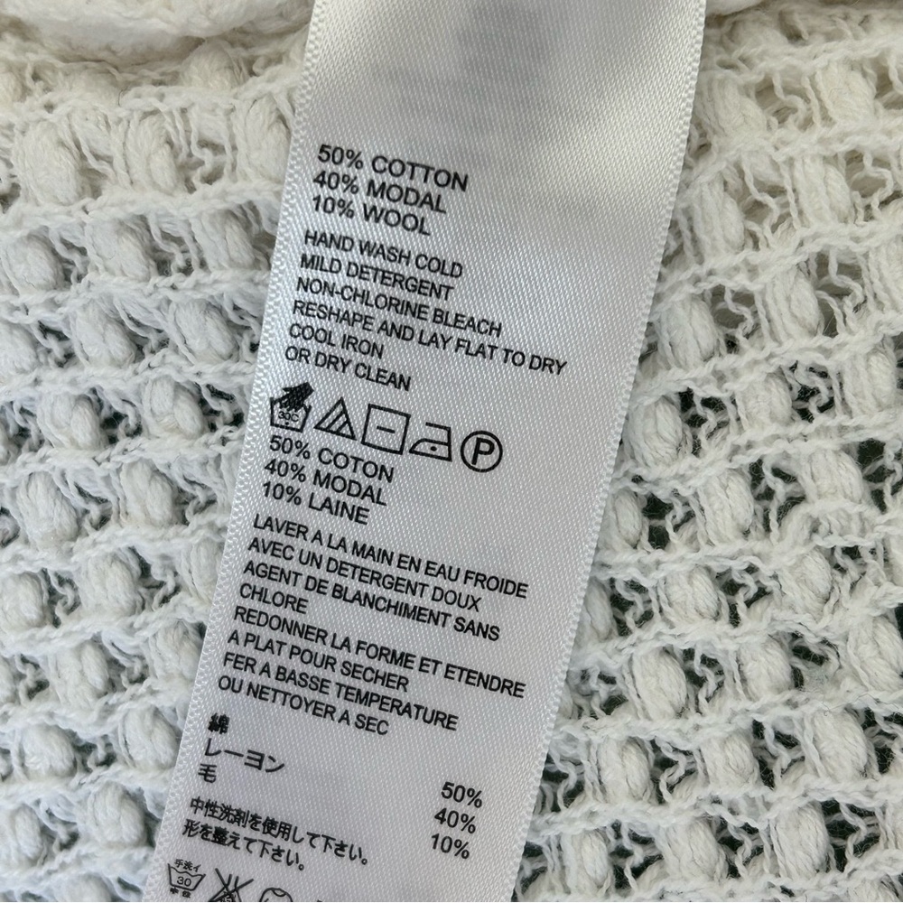 🩷TOMMY BAHAMA CREAM WHITE OPEN KNIT SWEATER CARDIGAN SIZE MEDIUM TRENDING - Picture 7 of 7